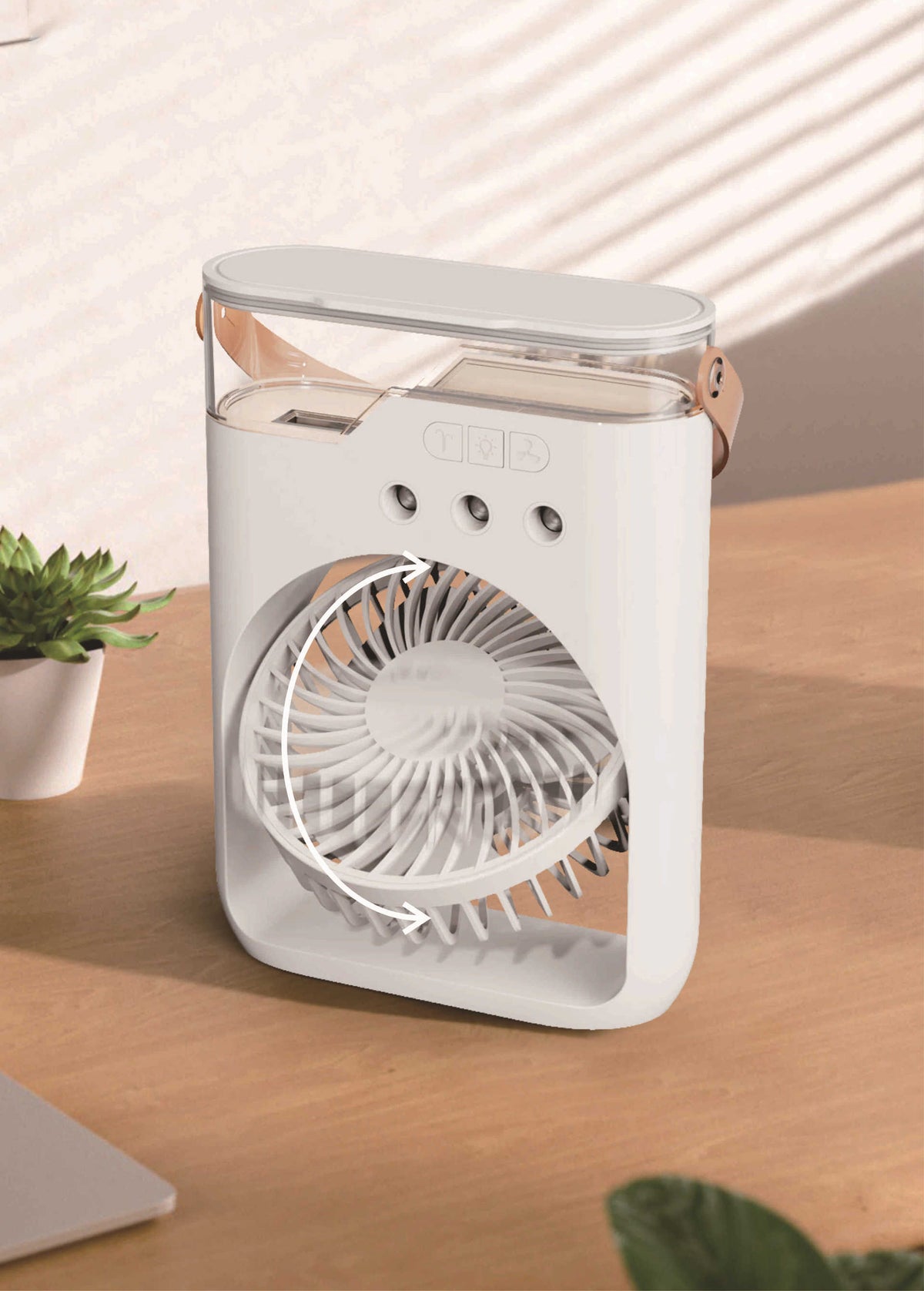 Portable Air Conditioner Fan Mini Evaporative Air Cooler with 7 Colors LED Light