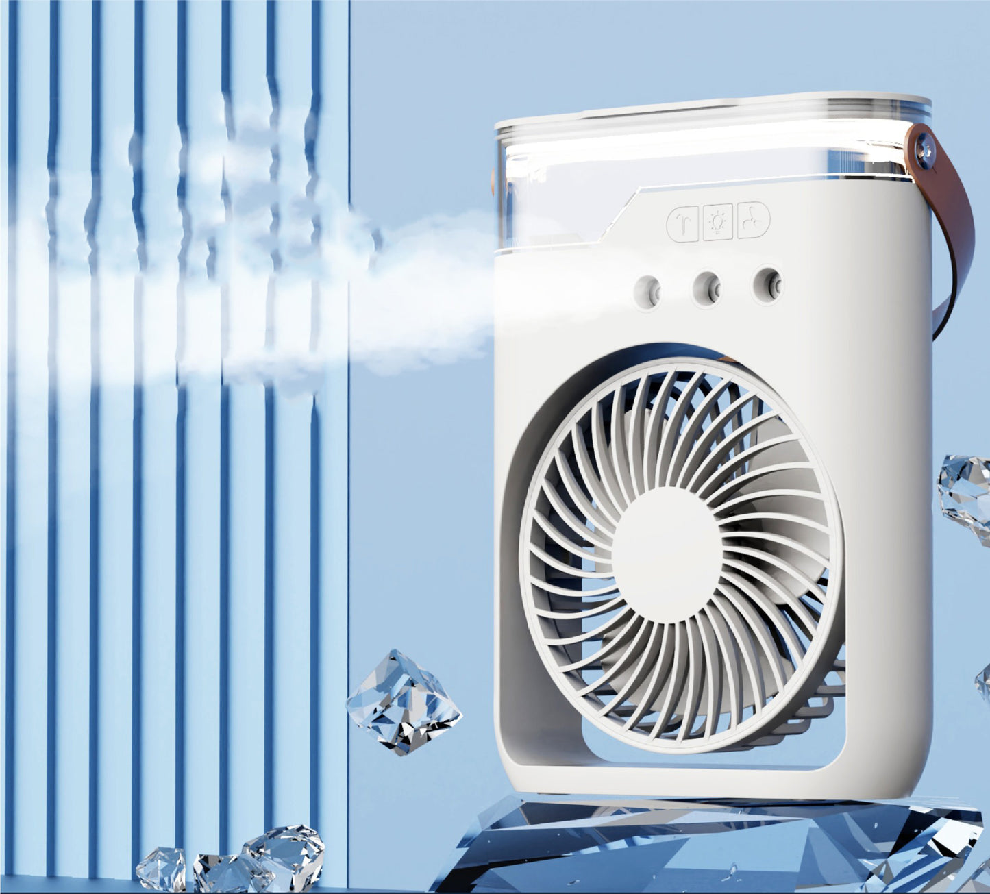 Portable Air Conditioner Fan Mini Evaporative Air Cooler with 7 Colors LED Light