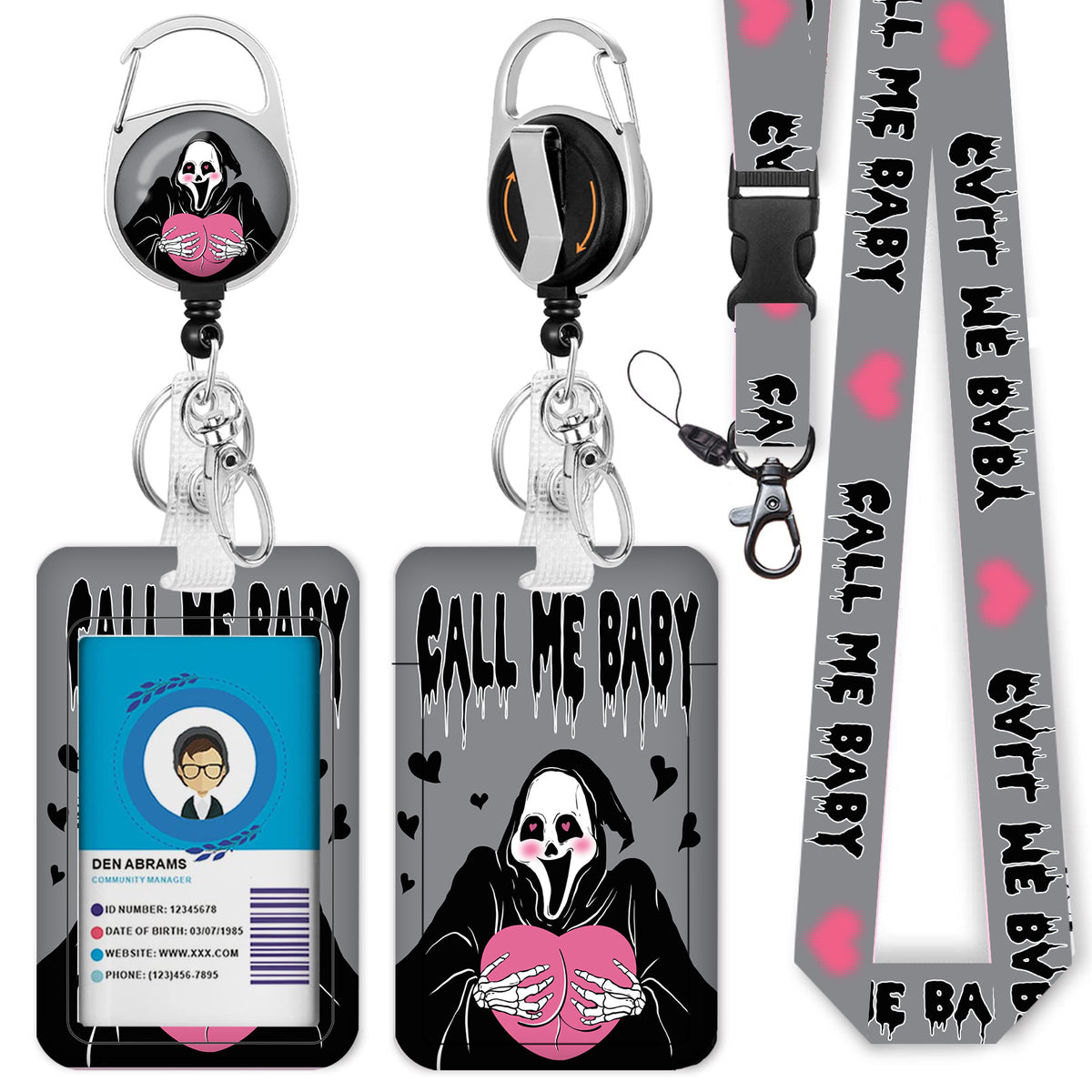 ABS Plastic Badge Holder With Retractable Lanyard