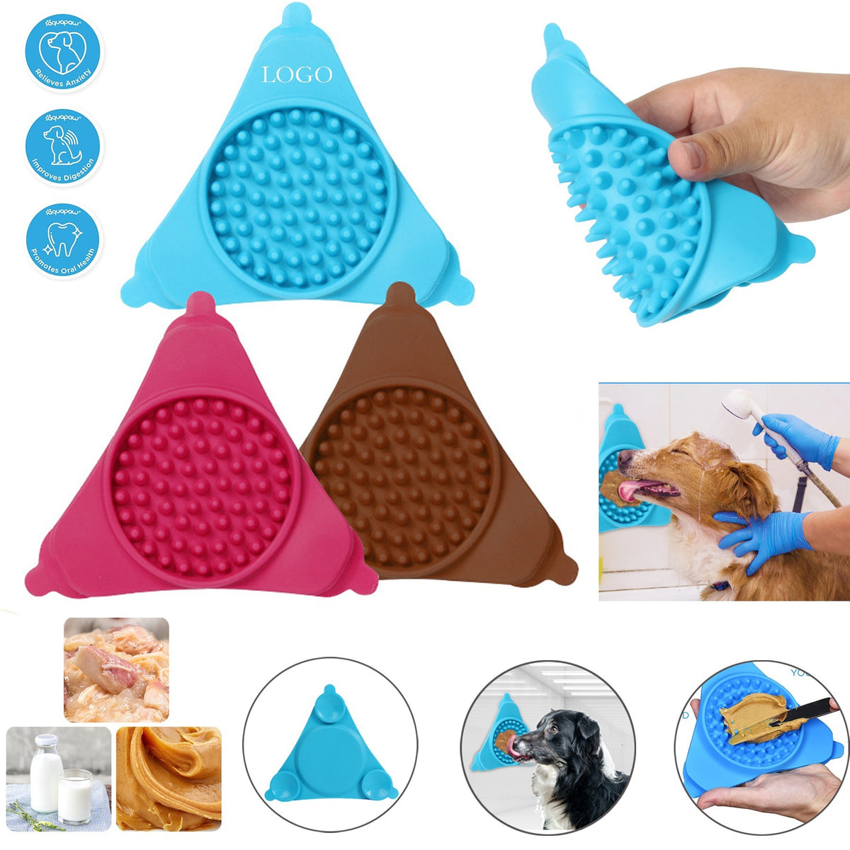 Triangular Dog Lick Mat Slow Feeder Mat