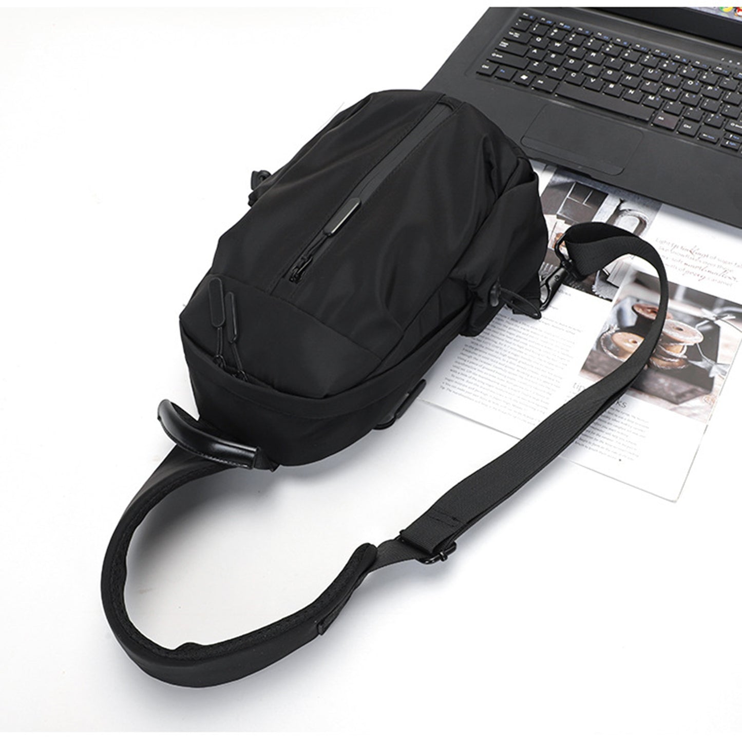 Sling Crossbody Backpack With USB Charger Chest Bag