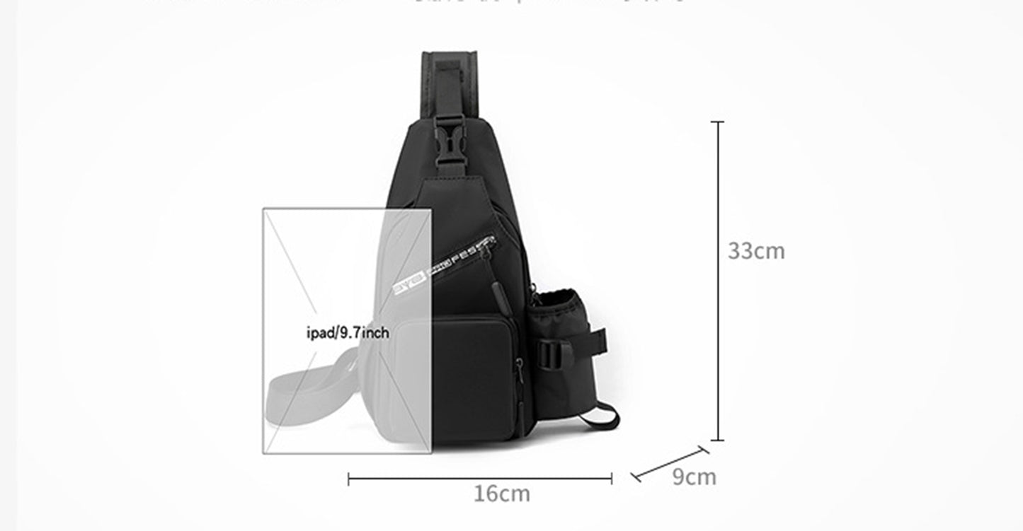 Crossbody Bag Chest Bag With Water Bottle Holder