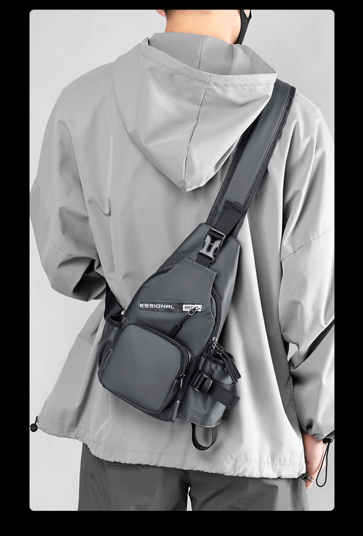 Crossbody Bag Chest Bag With Water Bottle Holder