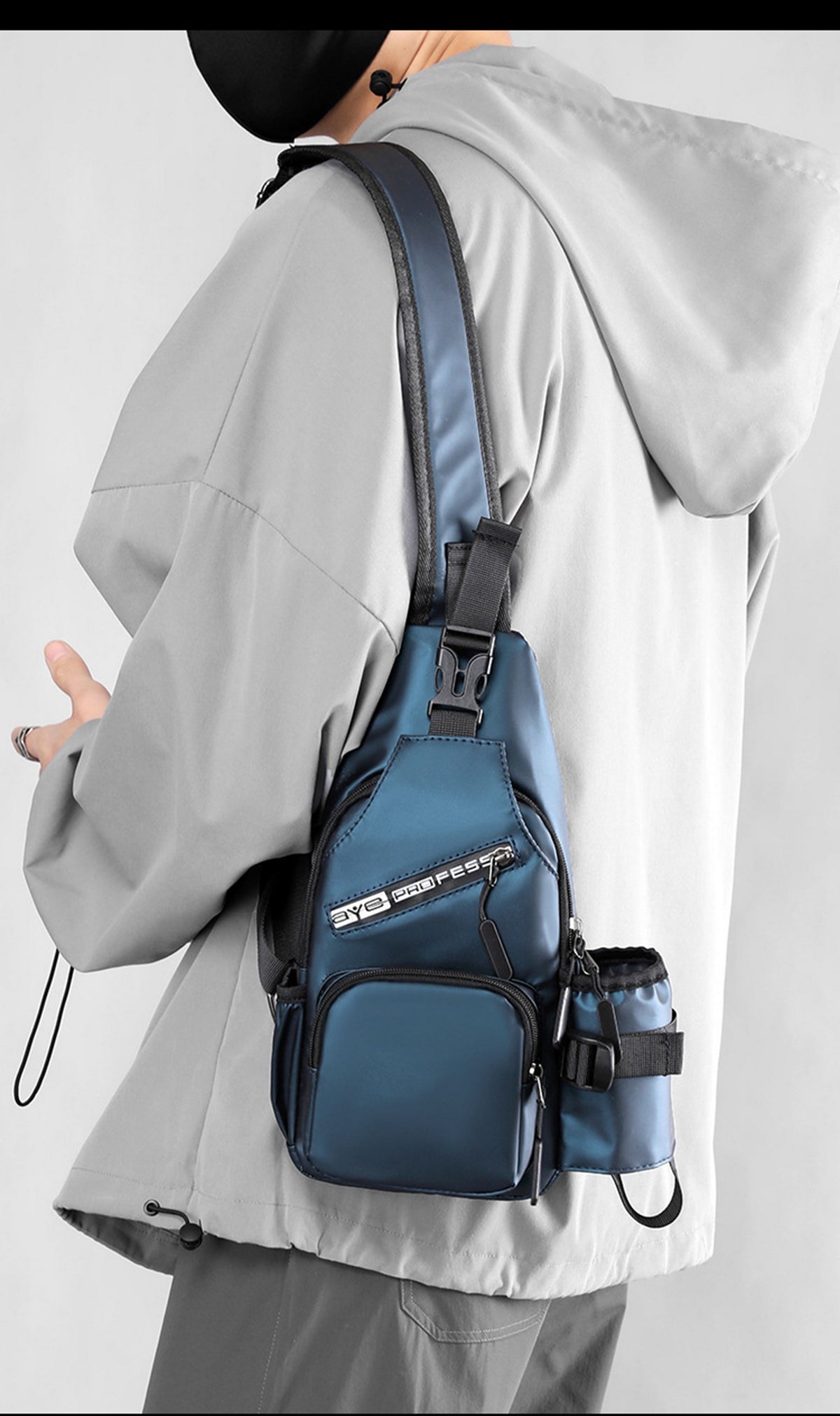 Crossbody Bag Chest Bag With Water Bottle Holder
