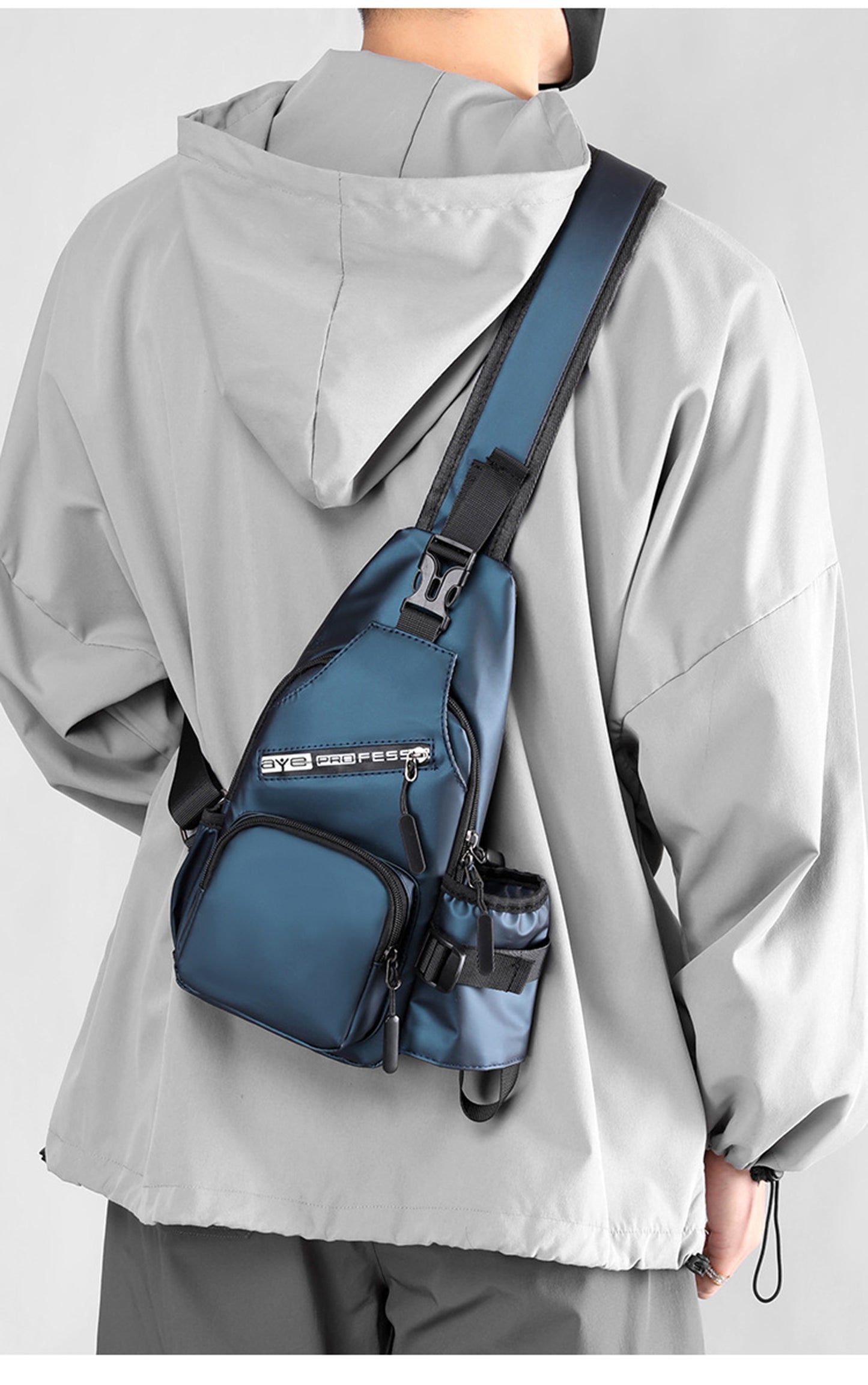 Crossbody Bag Chest Bag With Water Bottle Holder