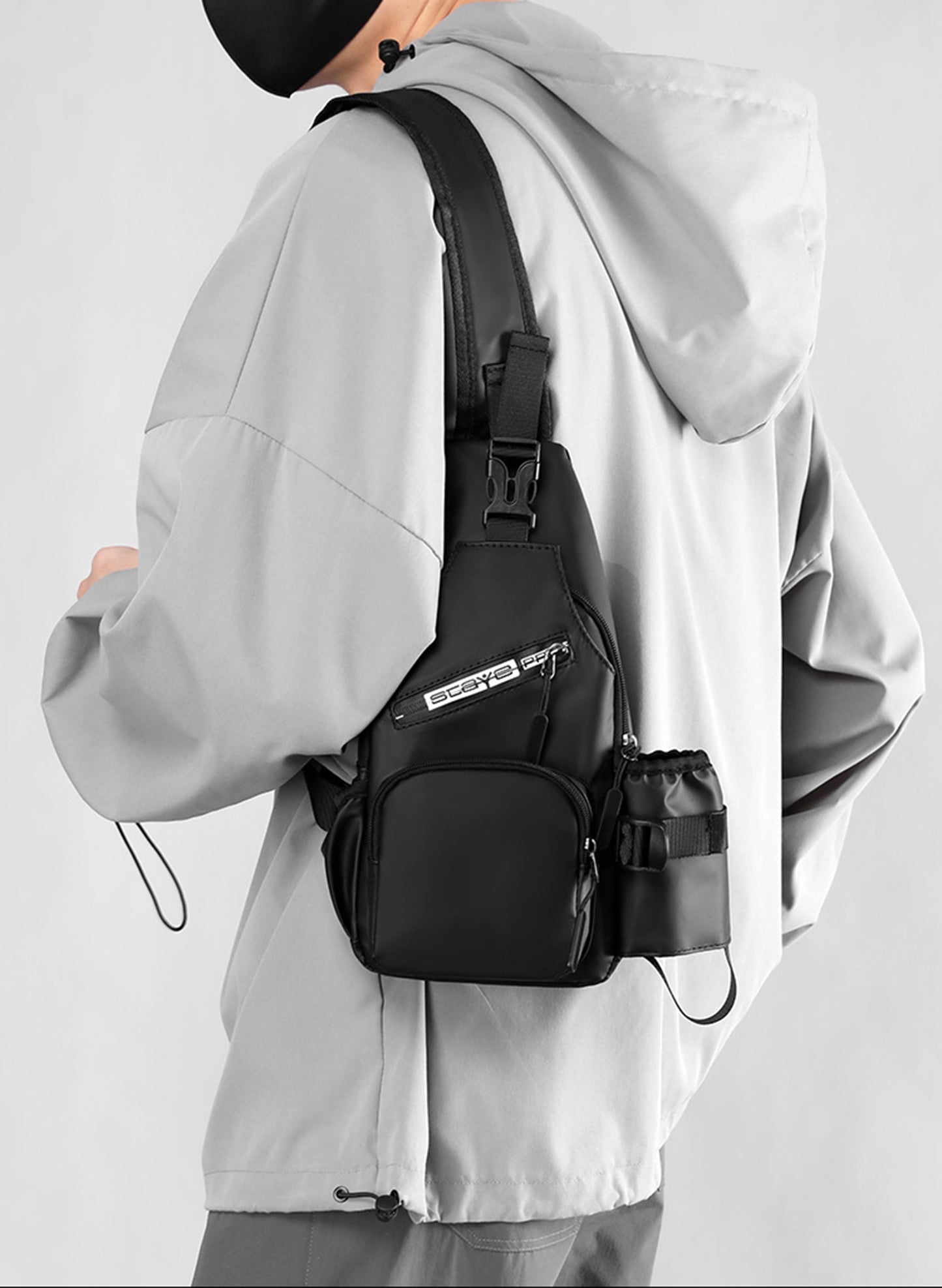 Crossbody Bag Chest Bag With Water Bottle Holder