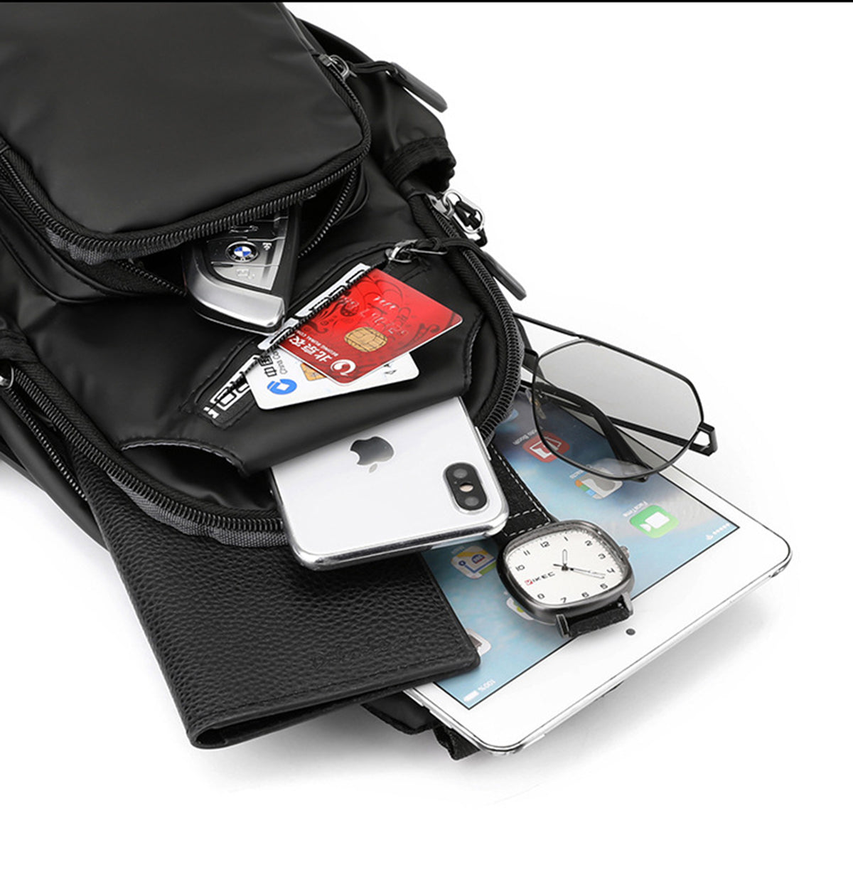 Crossbody Bag Chest Bag With Water Bottle Holder