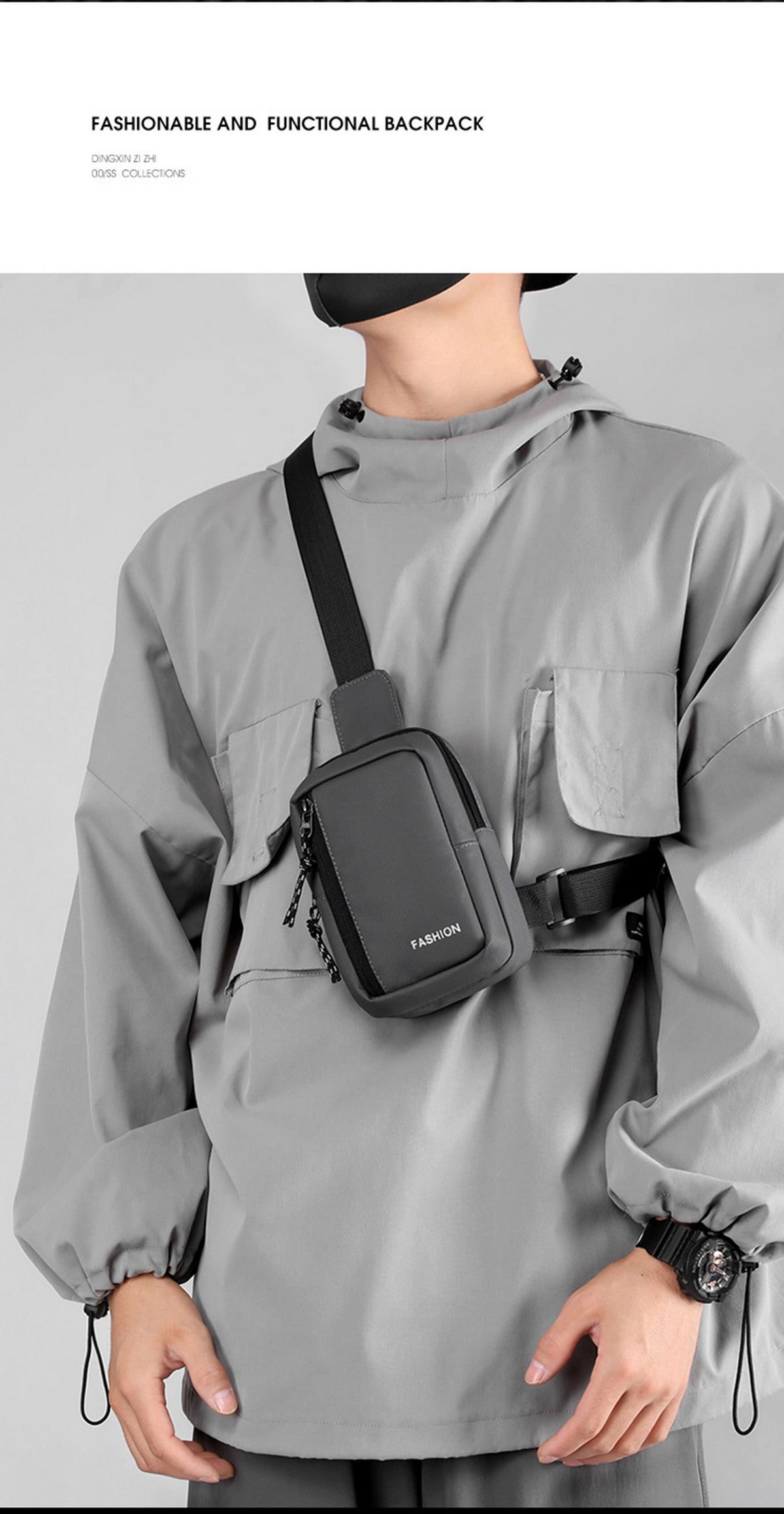 Mini Sling Bag for Women Men Trendy Casual Phone Chest Bag Waterproof Crossbody Daypack