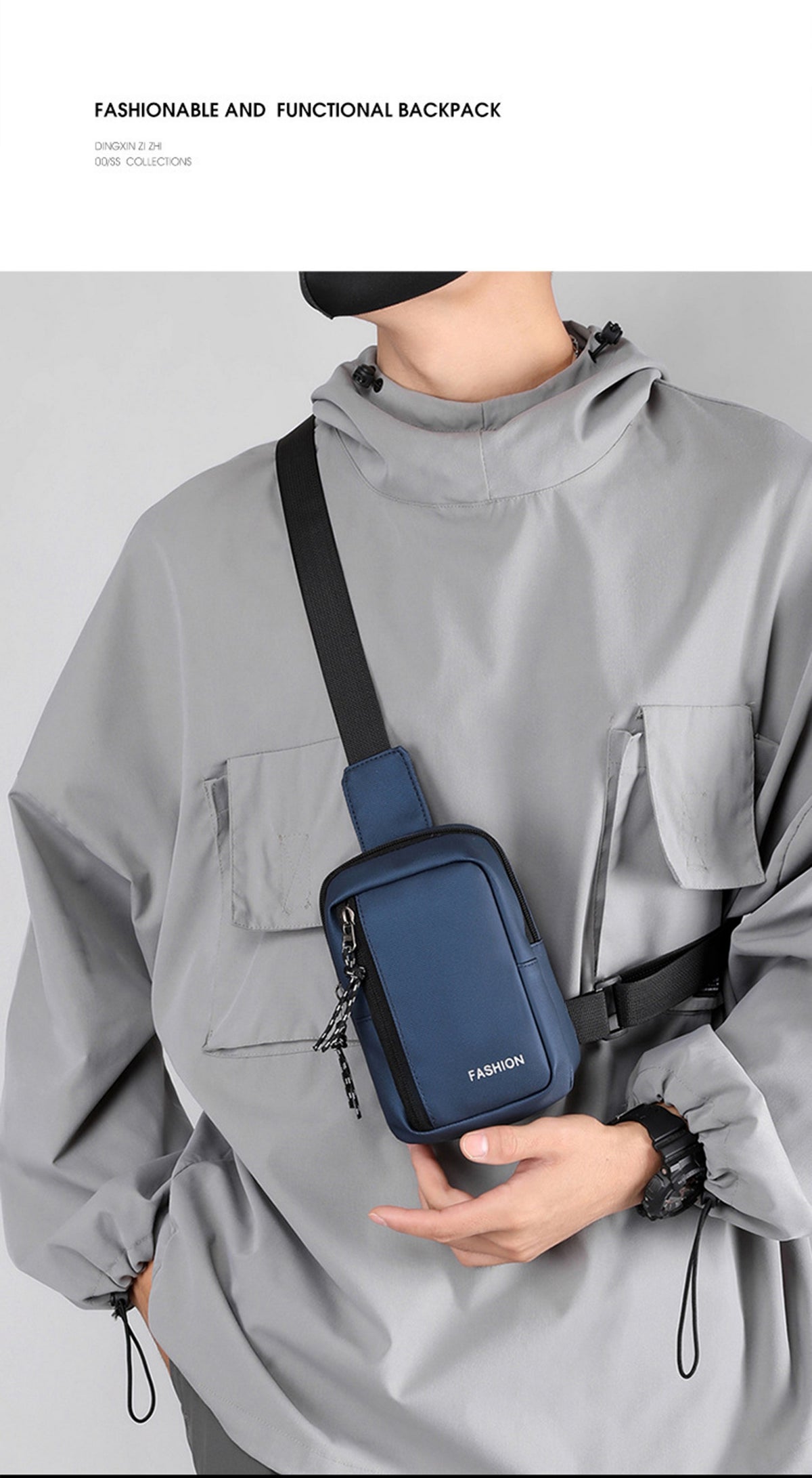 Mini Sling Bag for Women Men Trendy Casual Phone Chest Bag Waterproof Crossbody Daypack