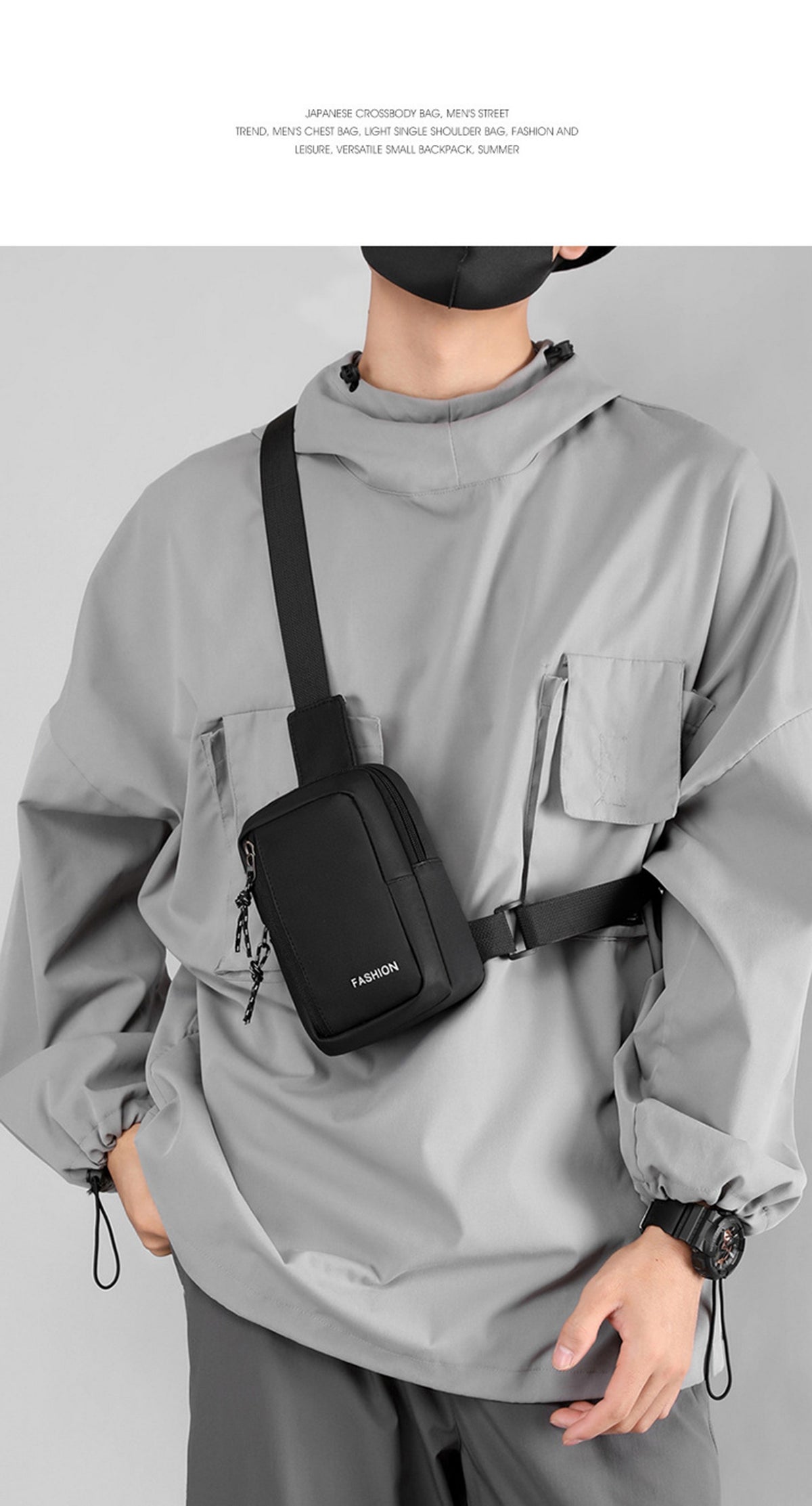 Mini Sling Bag for Women Men Trendy Casual Phone Chest Bag Waterproof Crossbody Daypack