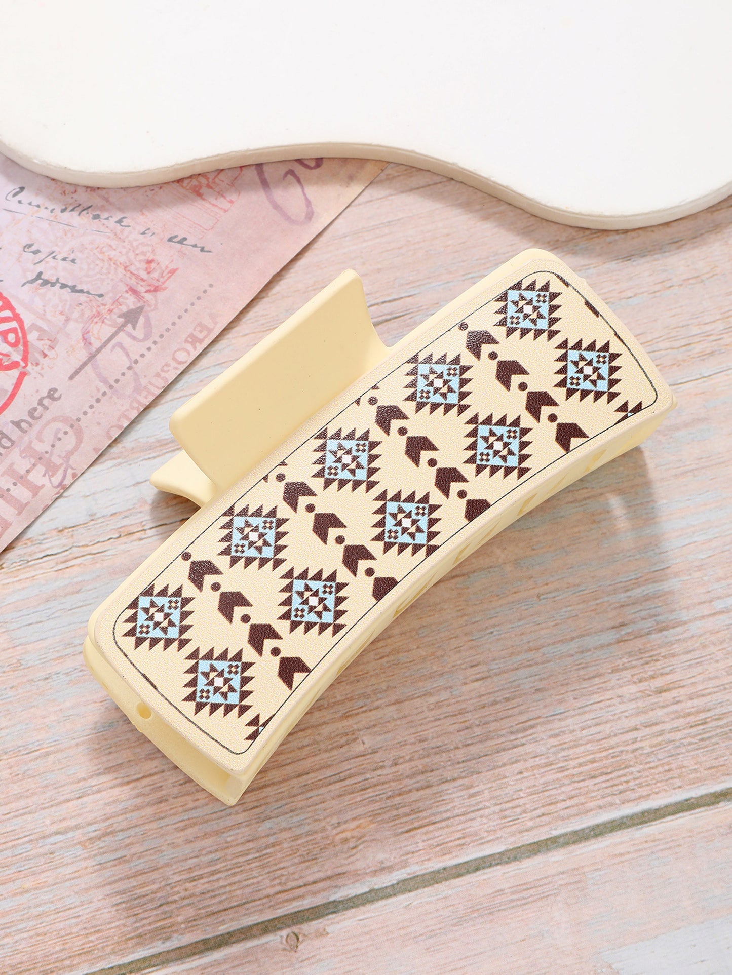Hair Claw Clips for Women PU Leather Hairpins Traditional ( Large )