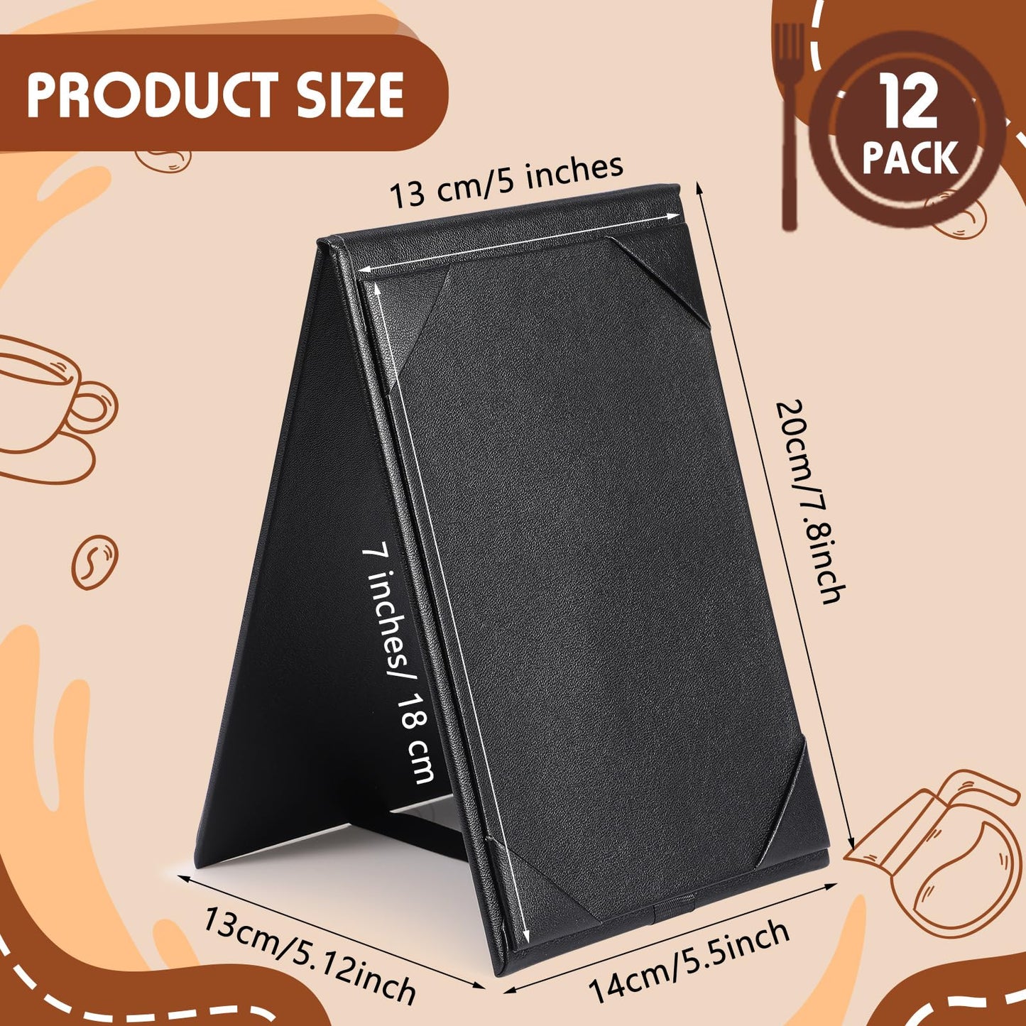 5 x 7" 2 Views Dinner Menu Cover Table Tent