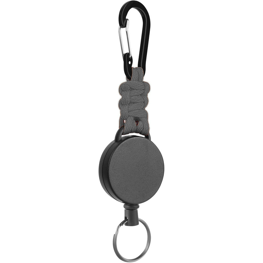Telescopic Wire Rope Anti-Thief & Anti-Lost Keychain W/ Flat Carabiner Colorful Paracord