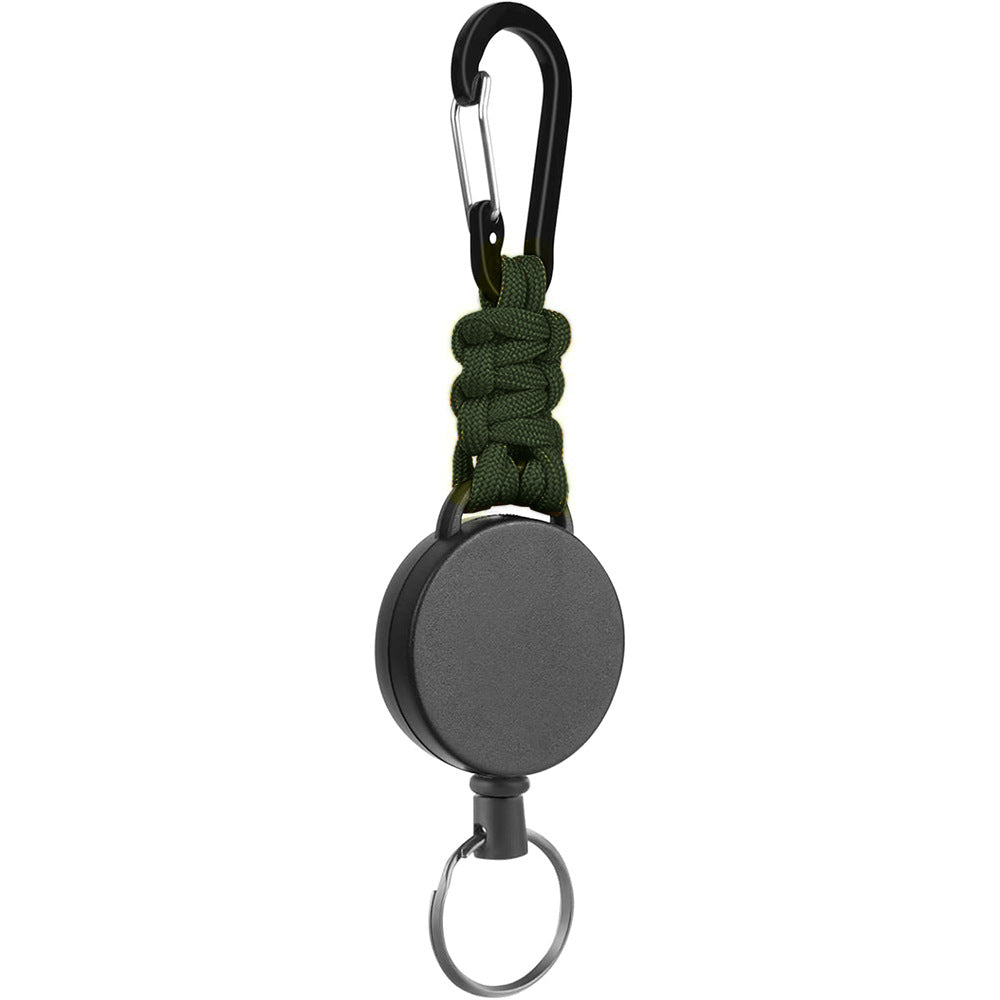 Telescopic Wire Rope Anti-Thief & Anti-Lost Keychain W/ Flat Carabiner Colorful Paracord