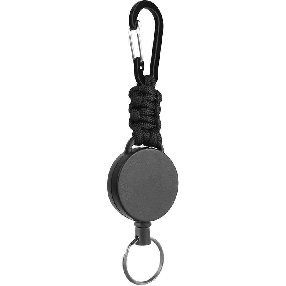 Telescopic Wire Rope Anti-Thief & Anti-Lost Keychain W/ Flat Carabiner Colorful Paracord