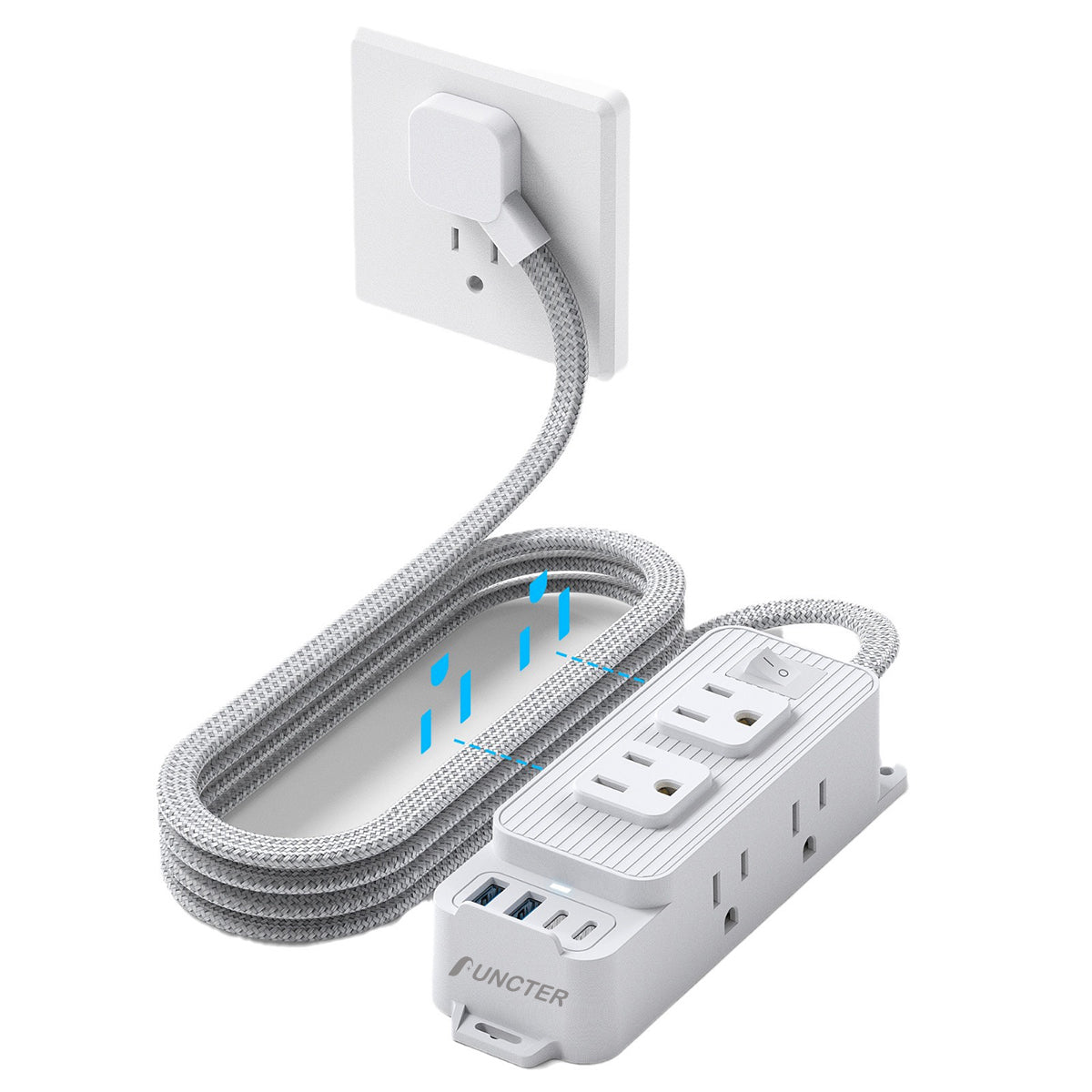45 Degree Plug 6 Ports 2 USB 2 PD Multiple Function Wall Charger Mold#PC-17