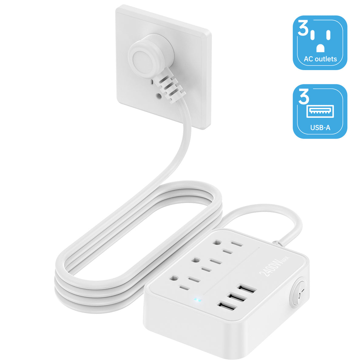 45 Degree Plug Outlet Extender 8 AC Ports 2 USB 2 PD Multiple Function Wall Charger Mold#PC-15