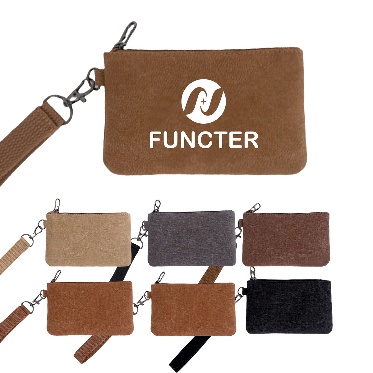 Washed Canvas Hand-held Coin Purse