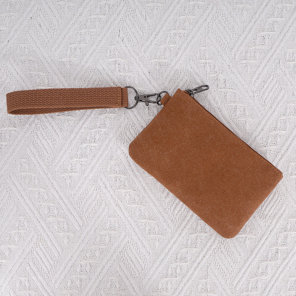 Washed Canvas Hand-held Coin Purse