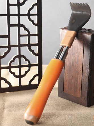 Massage Scalable Stainless Steel Double Bar Anti Rotation Back Scratcher W/ Roller Beads