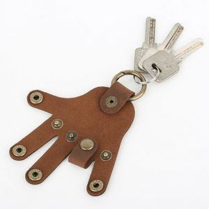 Synthetic Leather Palm Shape Keychain