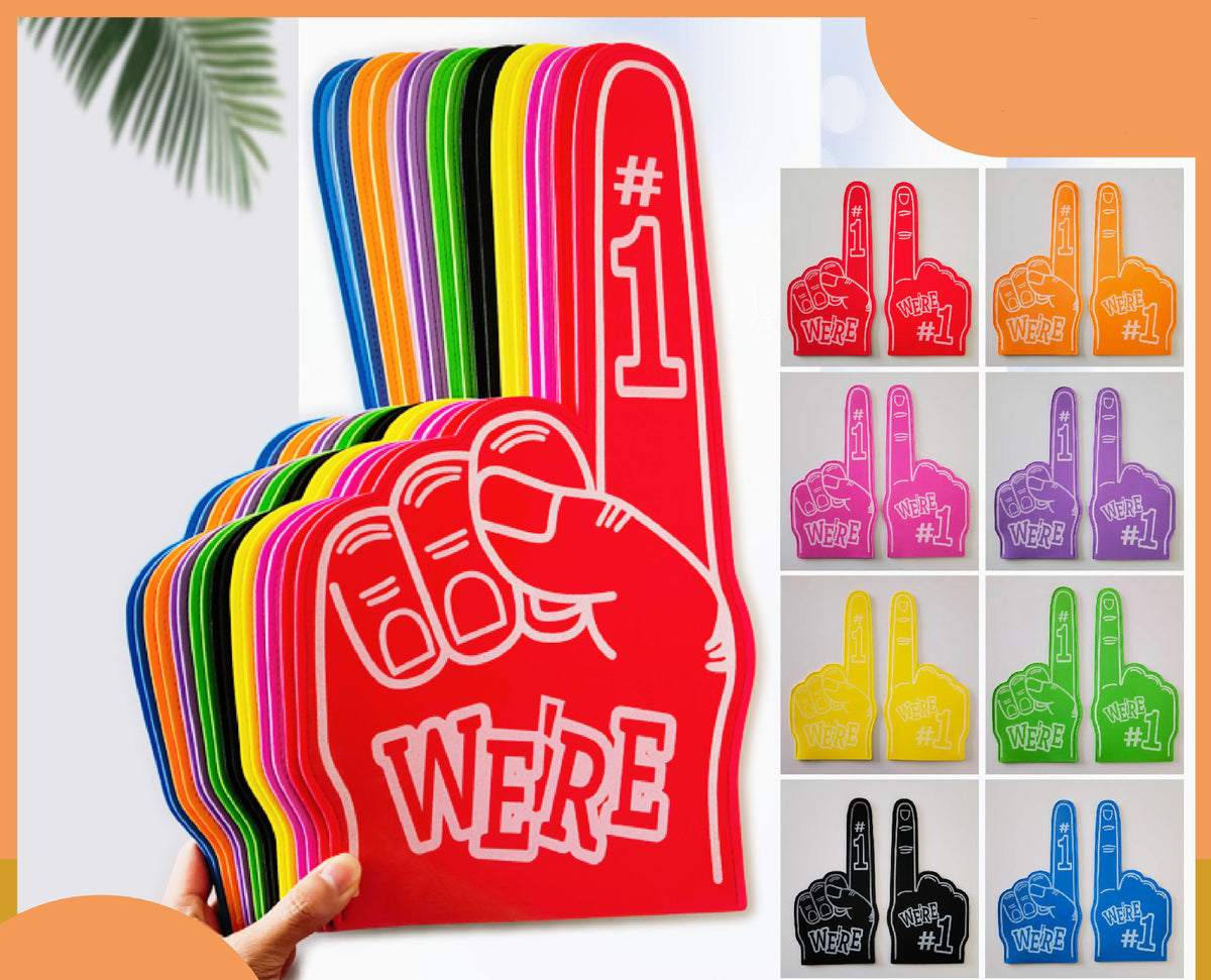 18" Eva Foam Finger for Sports Celebration Pom Poms Cheerleading Sports Fan Giant Foam Hand