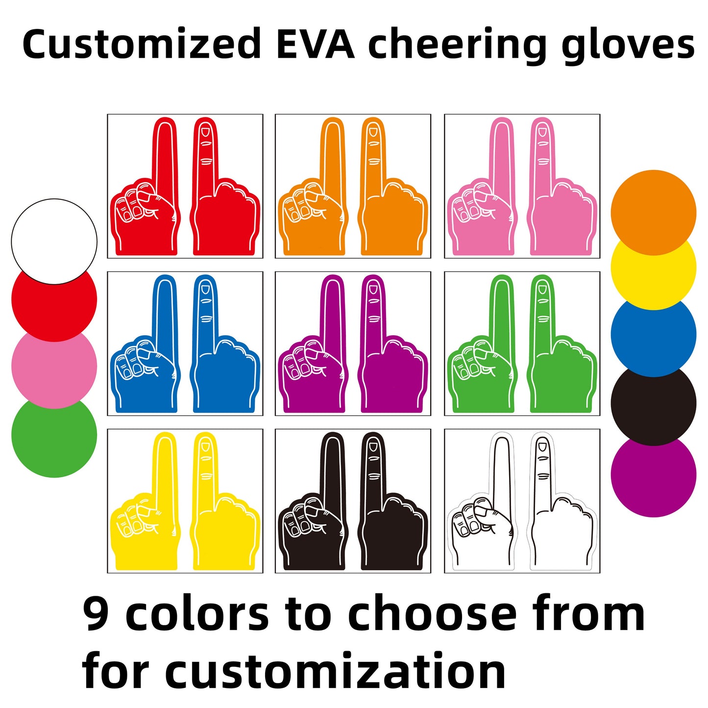 18" Eva Foam Finger for Sports Celebration Pom Poms Cheerleading Sports Fan Giant Foam Hand