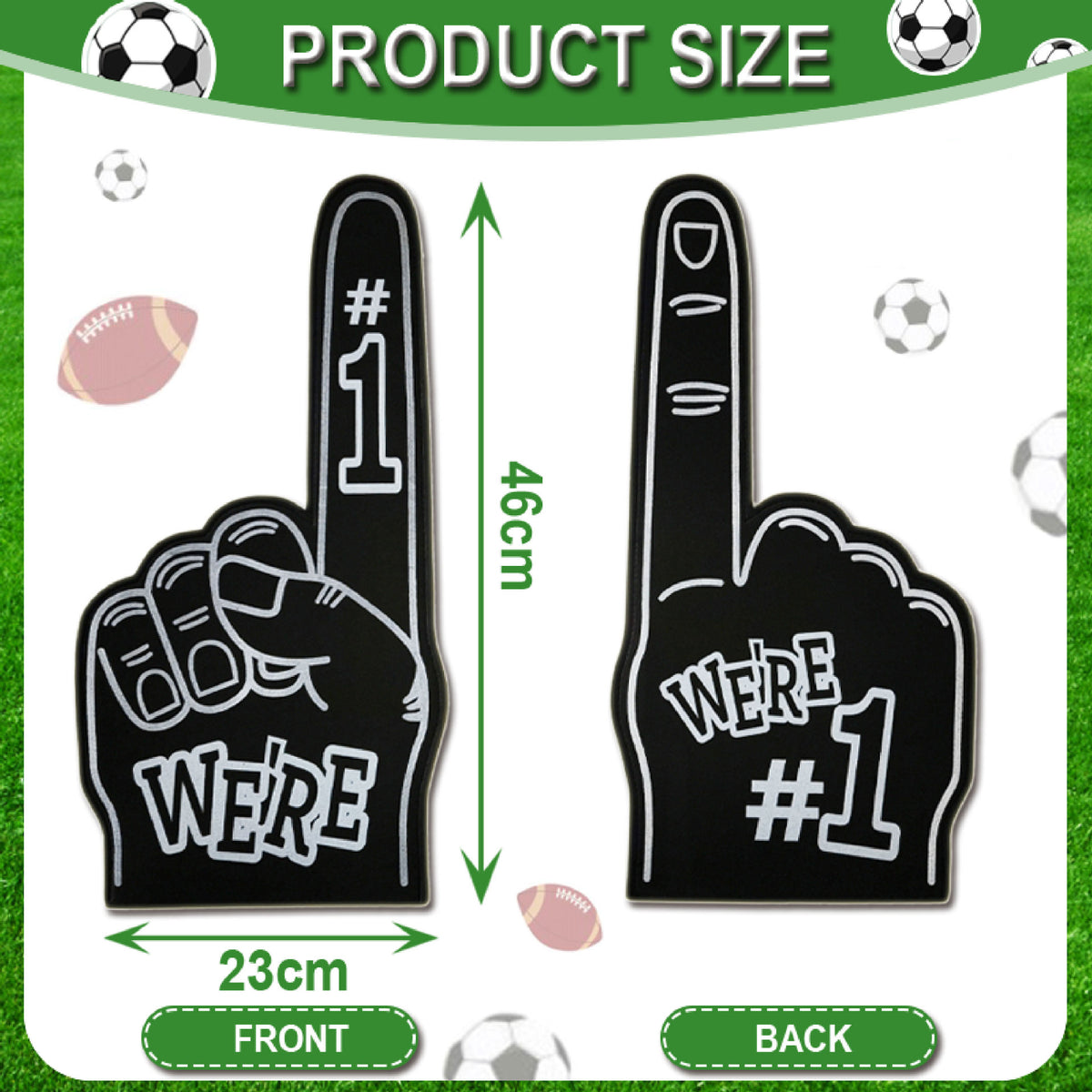 18" Eva Foam Finger for Sports Celebration Pom Poms Cheerleading Sports Fan Giant Foam Hand