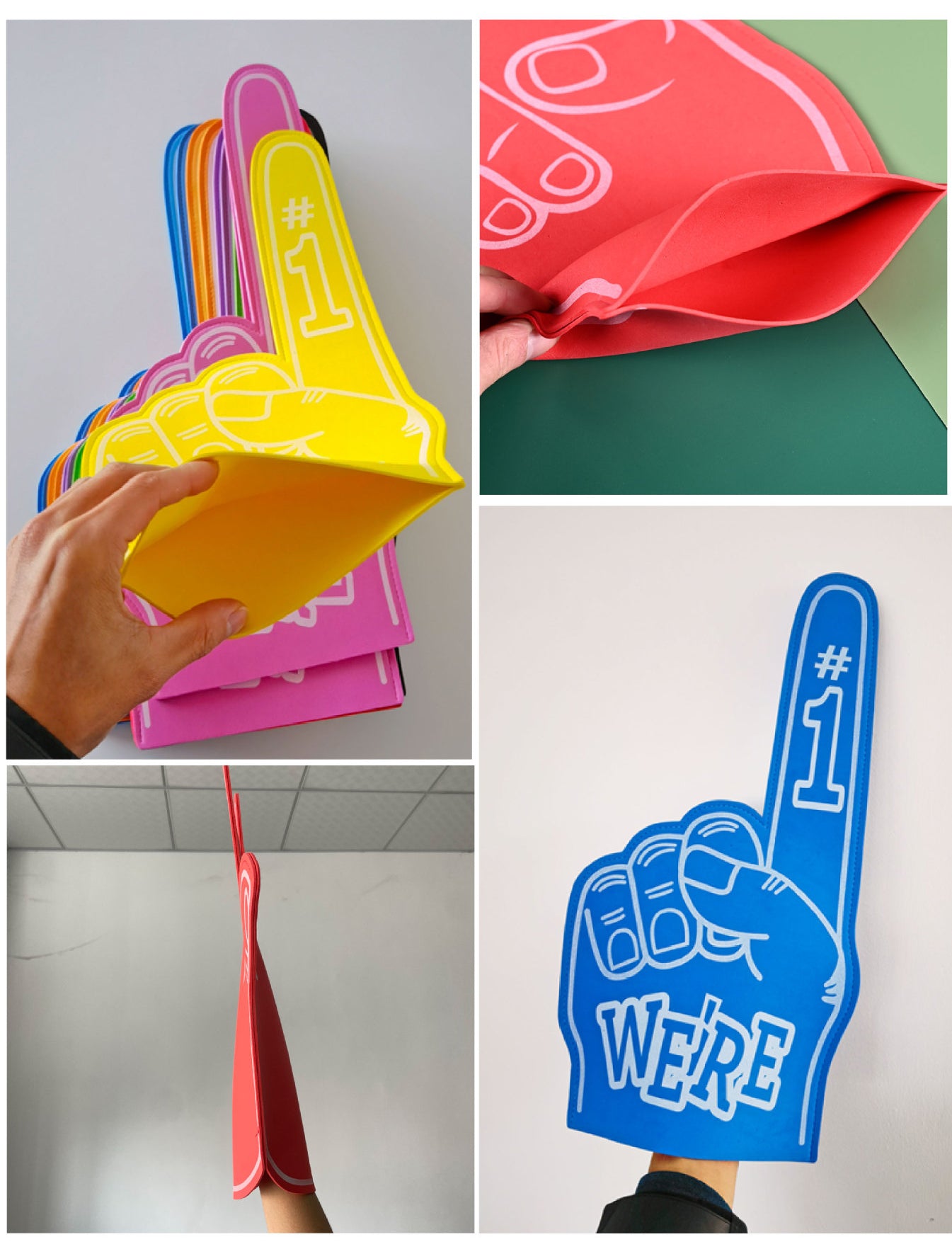 18" Eva Foam Finger for Sports Celebration Pom Poms Cheerleading Sports Fan Giant Foam Hand