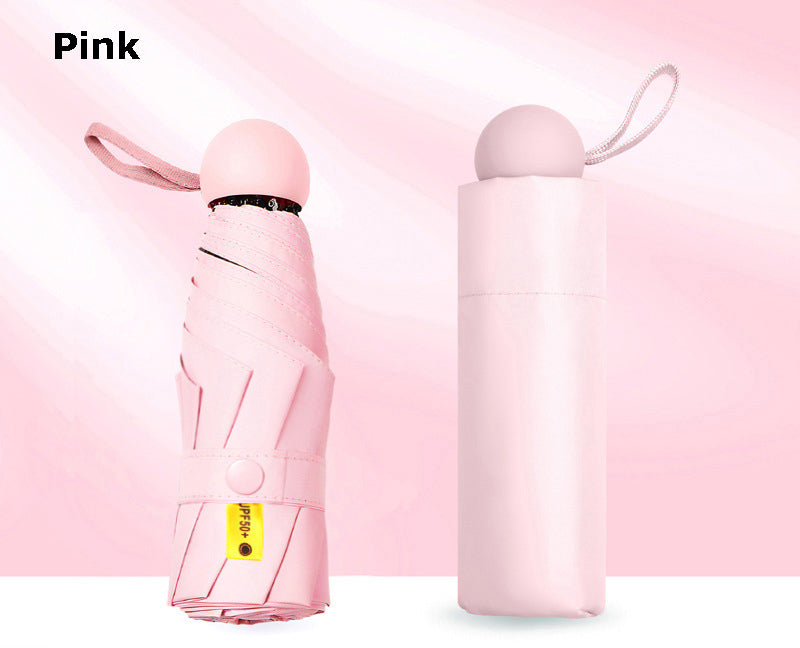 5 Fold Travel Lightweight Portable Pocket Mini Capsule Umbrella Manual Open 6 Panels Umbrella