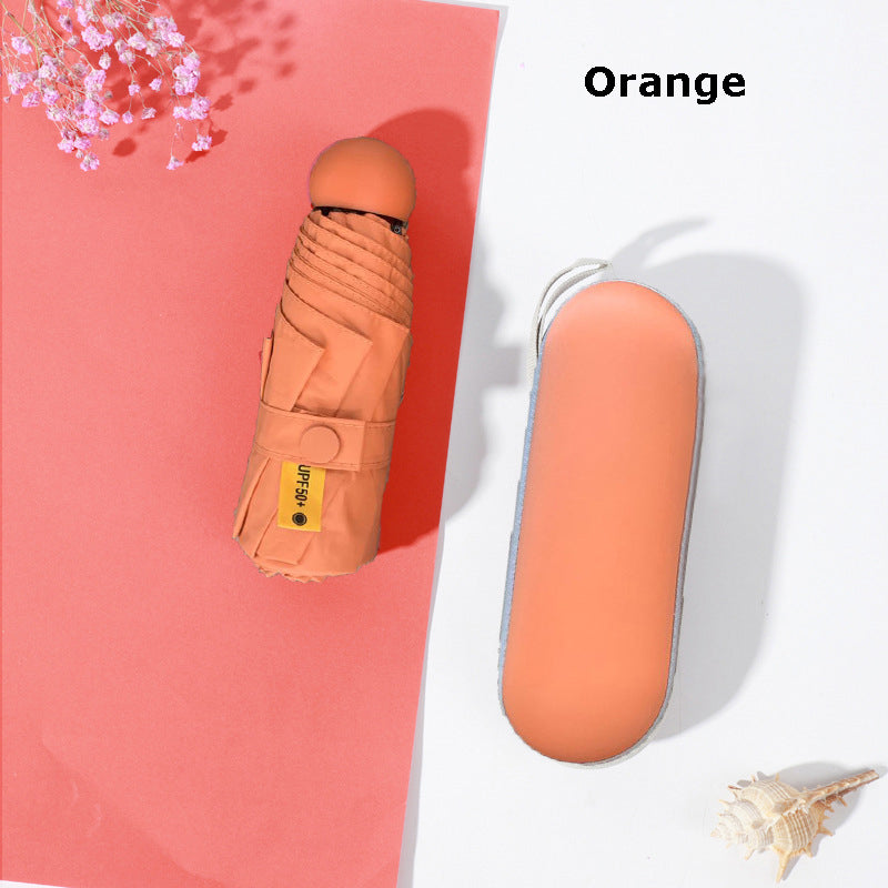 5 Fold Travel Lightweight Portable Pocket Mini Capsule Umbrella Manual Open 6 Panels Umbrella