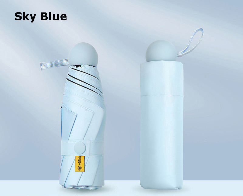 5 Fold Travel Lightweight Portable Pocket Mini Capsule Umbrella Manual Open 6 Panels Umbrella