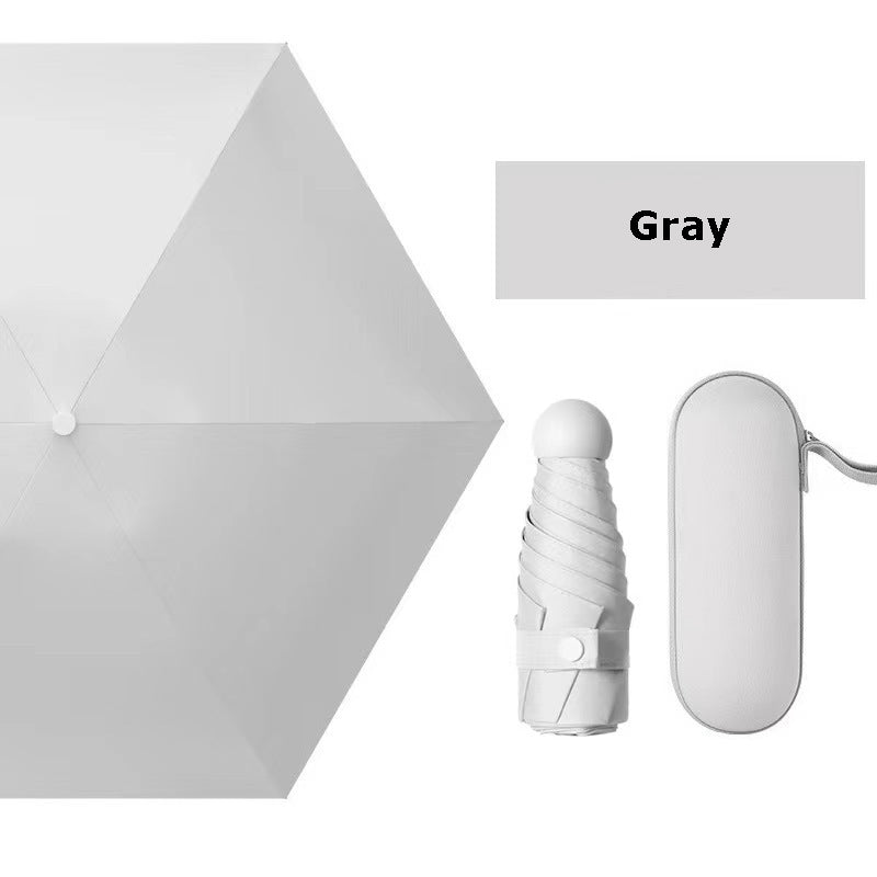 5 Fold Travel Lightweight Portable Pocket Mini Capsule Umbrella Manual Open 6 Panels Umbrella