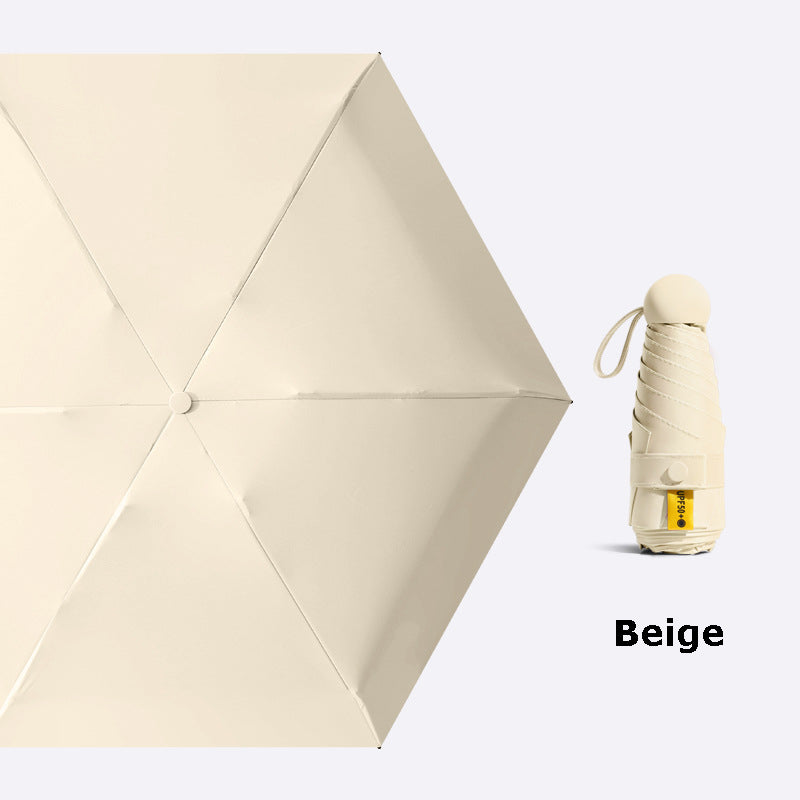 5 Fold Travel Lightweight Portable Pocket Mini Capsule Umbrella Manual Open 6 Panels Umbrella
