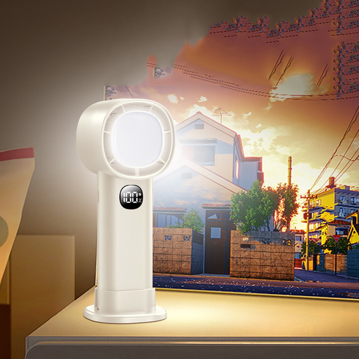 Portable Handheld Fan Speed(1-100) Adjustable Turbo Mini Rechargeable Fan