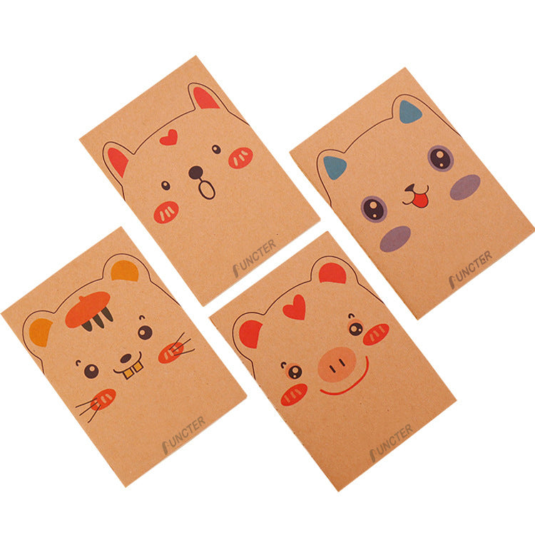 Cute Hand-Drawn Kraft Note Book 32 Sheets Lightweight Pack