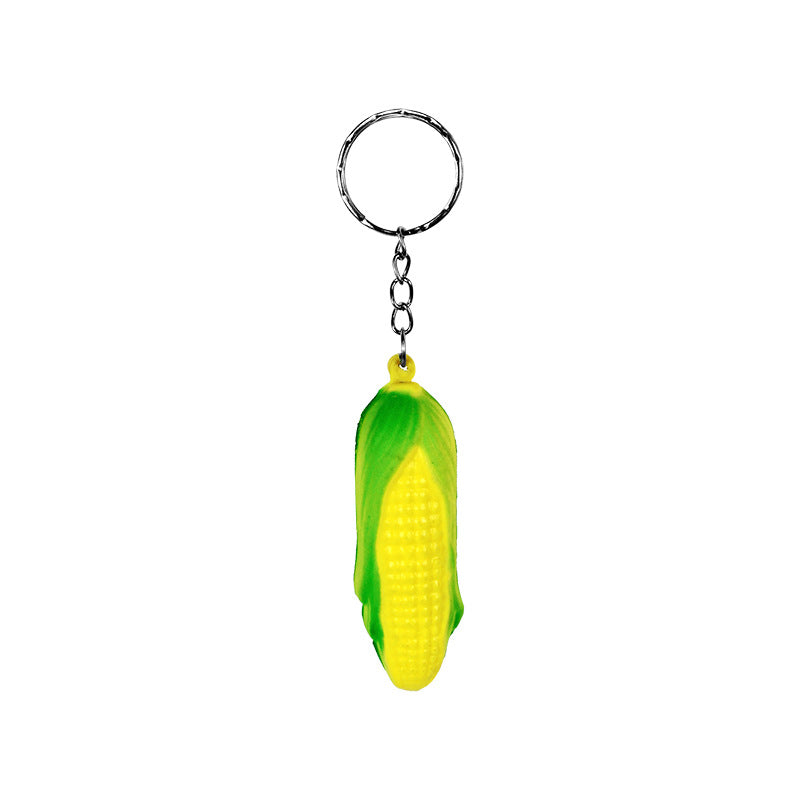 PU Simulated Corn Stress Reliever Ball Keychain