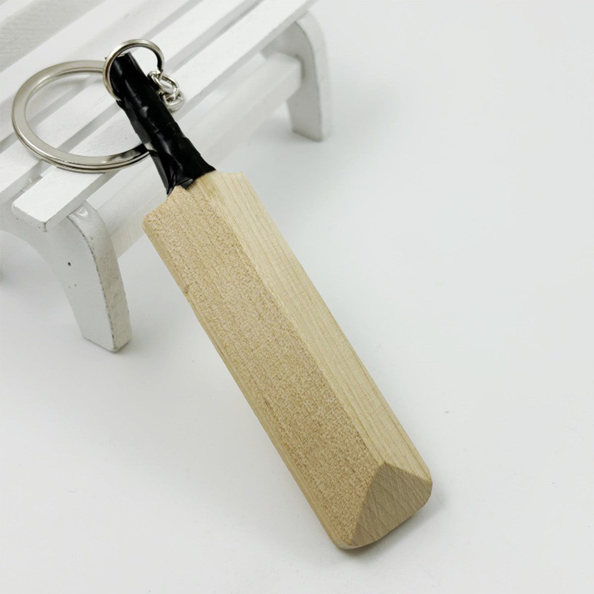 Wood Cricket Bat Keychain