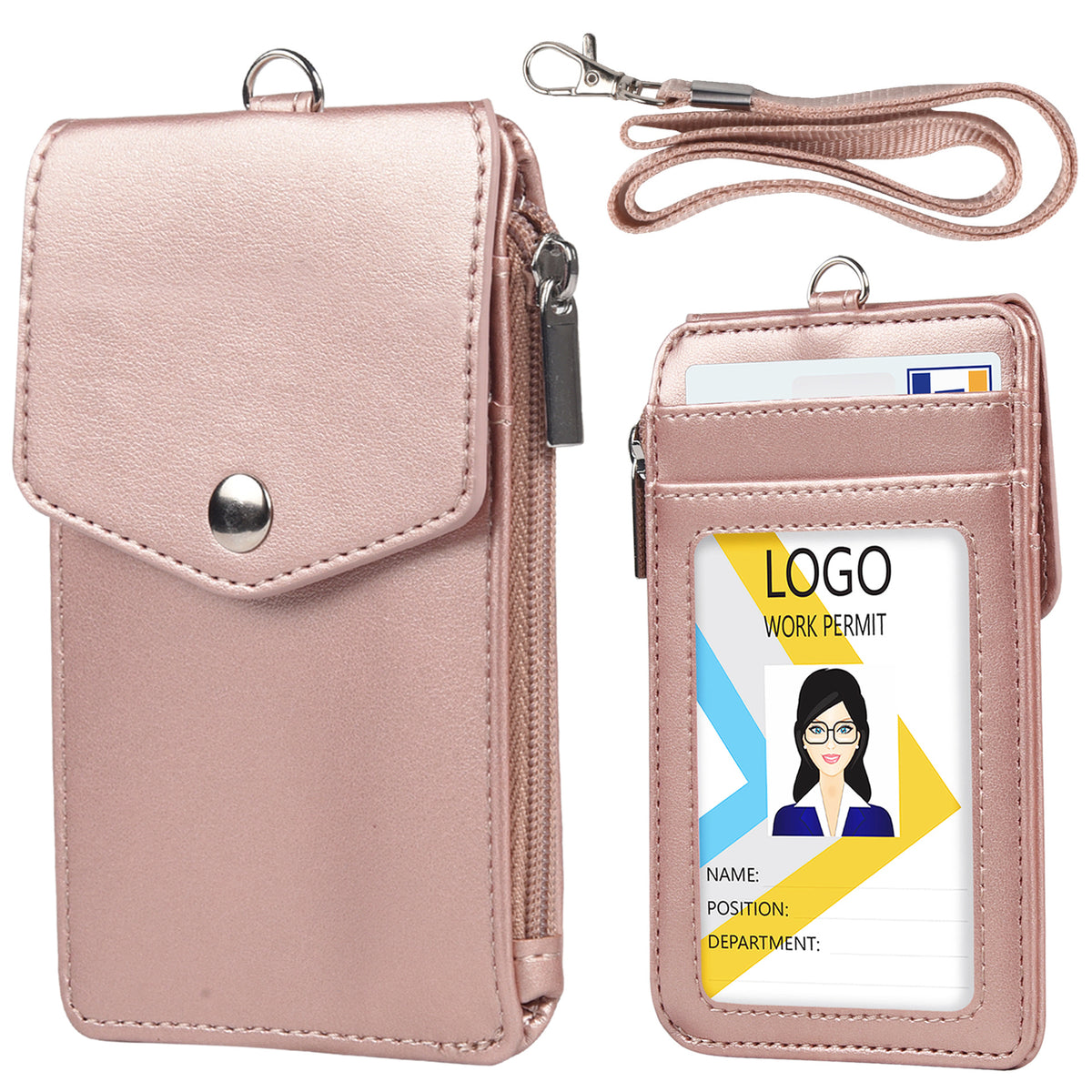 PU Leather ID Name Badge