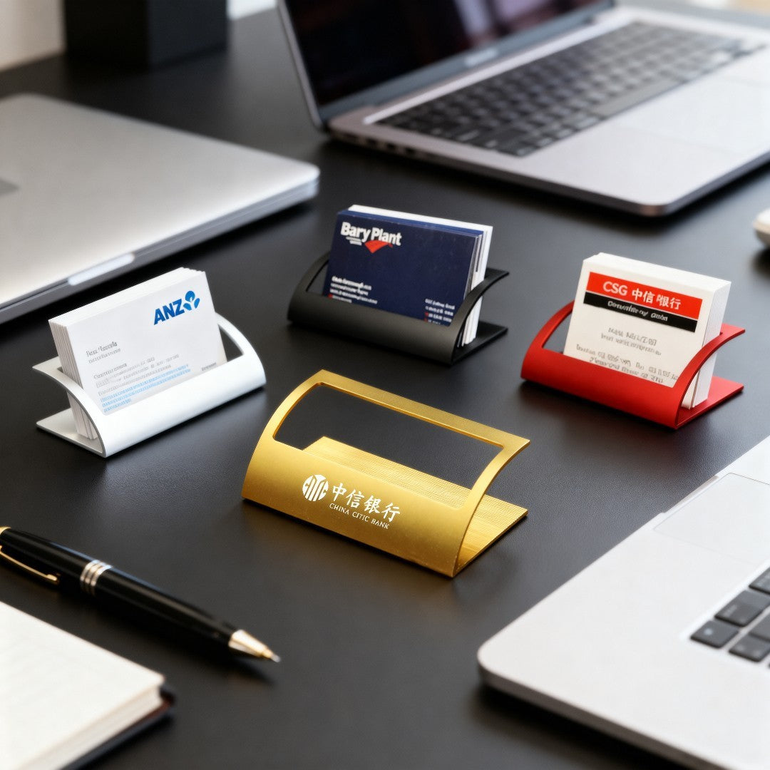 Metal Business Card Holder Desktop Display Stand