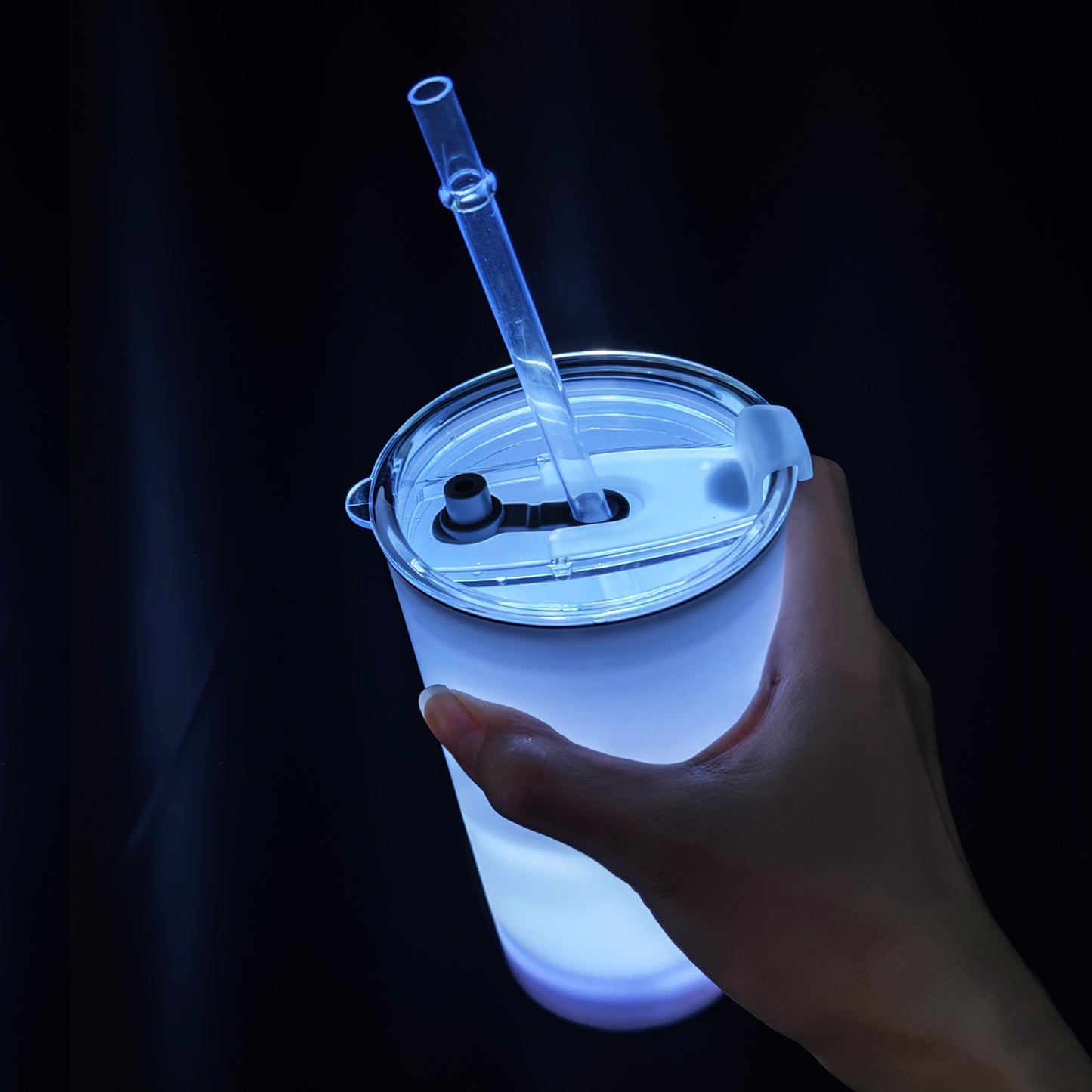 16Oz. Glowing Party Cups With Lid And For House Parties Birthdays Weddings