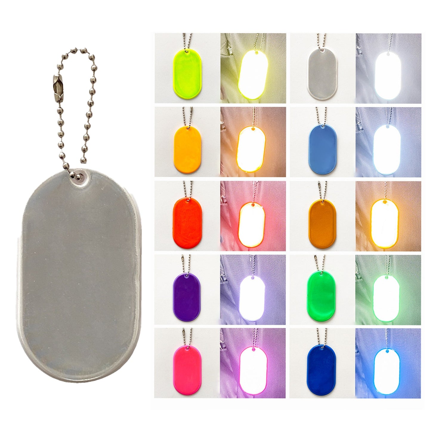 Oval Shape Reflective Key Tag