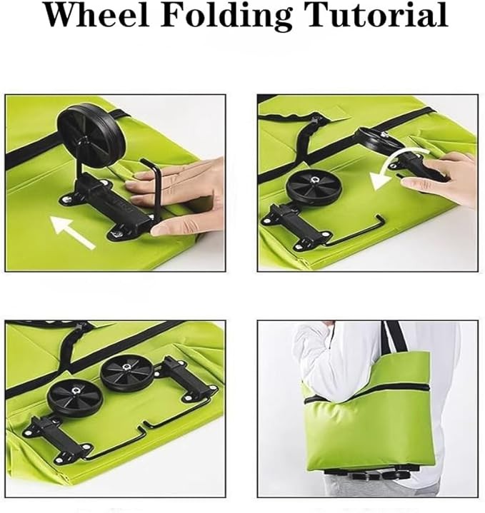 2" 1 Lightweight Collapsible Shopping Cart Travel Bag for Women or Men