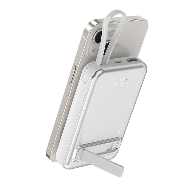 10000mAh Magnetic Wireless PD22.5W Fast Charging Power Bank W/ Foldable Stand & Charging Cable