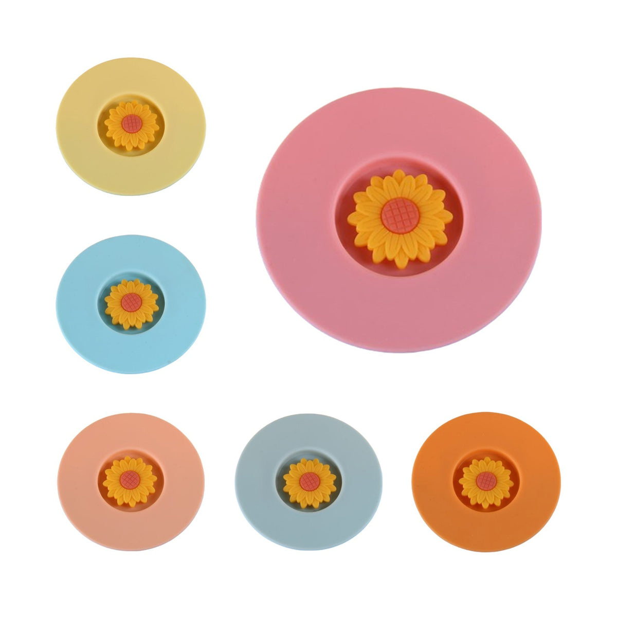 Sunflower Silicone Drink Cup Lid Cover 3.94"