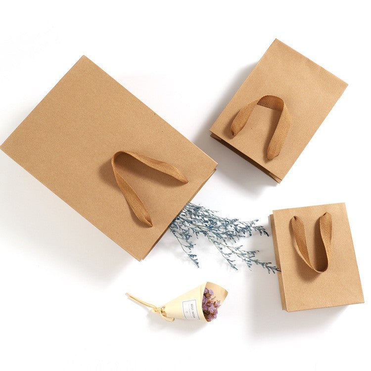 Custom Kraft Paper Tote Bag W/ Handle 9 x 6 x 12"