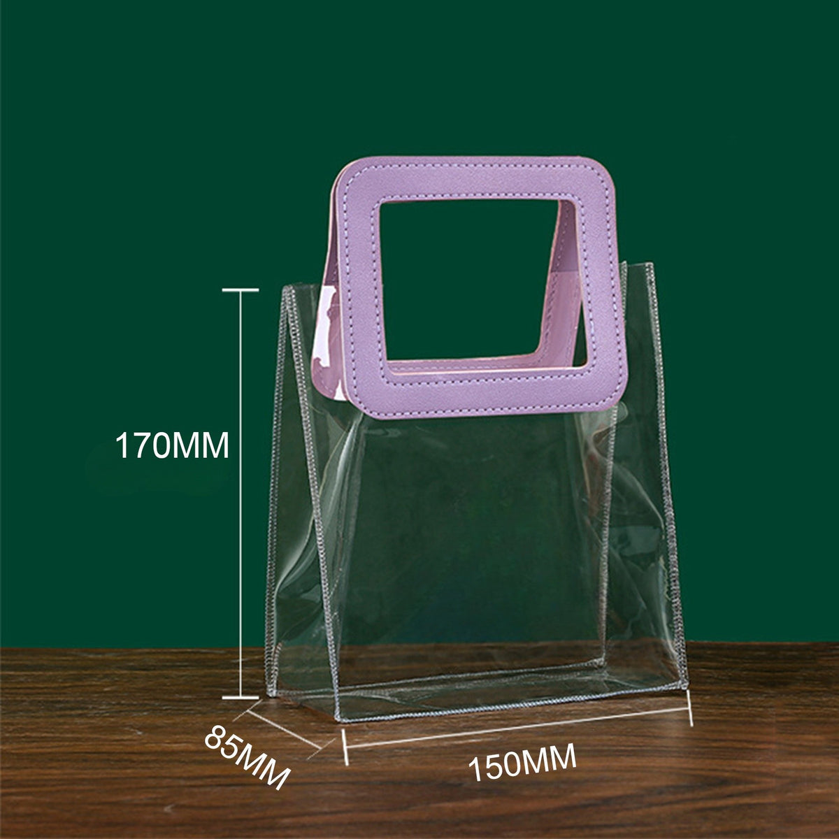 PVC Transparent Wedding Favor Bags W/ Rectangular Handle for Children Candy Bag