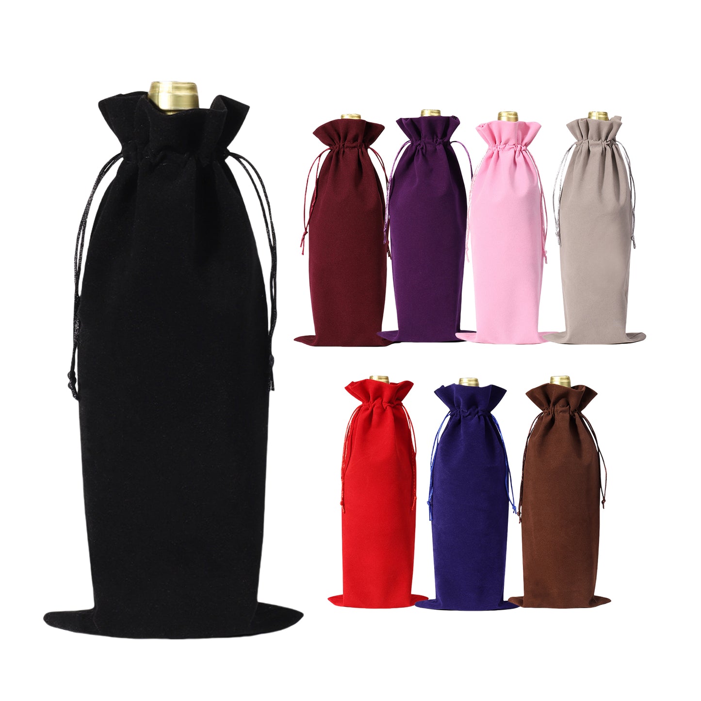 Flannelette Wine Bag With Drawstring
