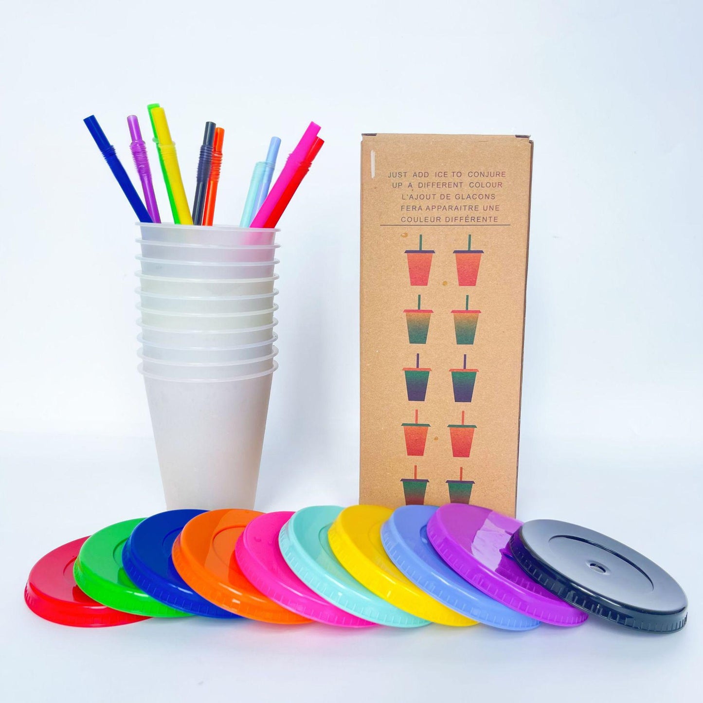 16 oz. Color Changing Stadium Cups W/ Straw