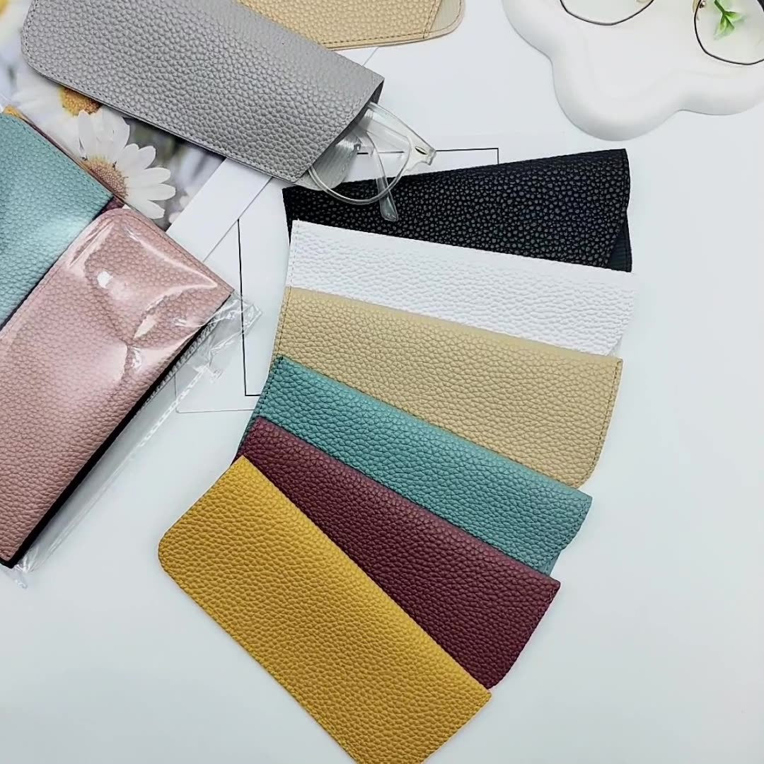 Lychee PU Leather Eyeglass Case